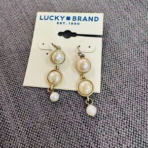 Lucky Brand Gold-Tone Pearl Earrings